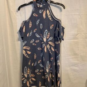 Nu Label size small cold shoulder gray NWT tunic